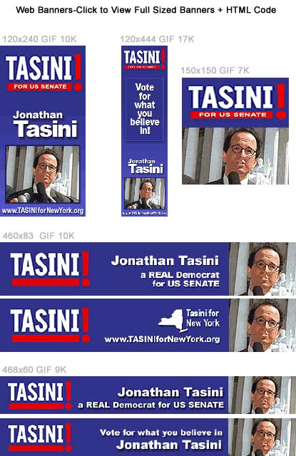 Tasini For New York Banners